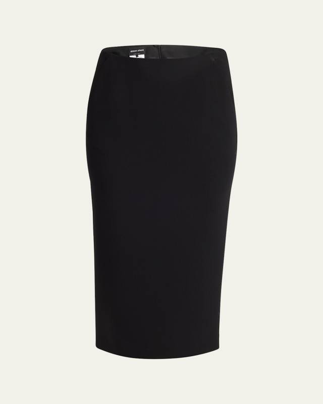 Stretch-Wool Pencil Skirt